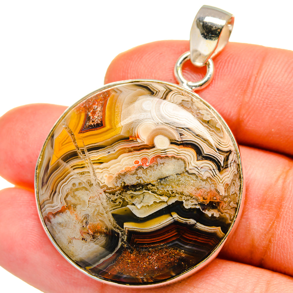 Crazy Lace Agate Pendants handcrafted by Ana Silver Co - PD14936