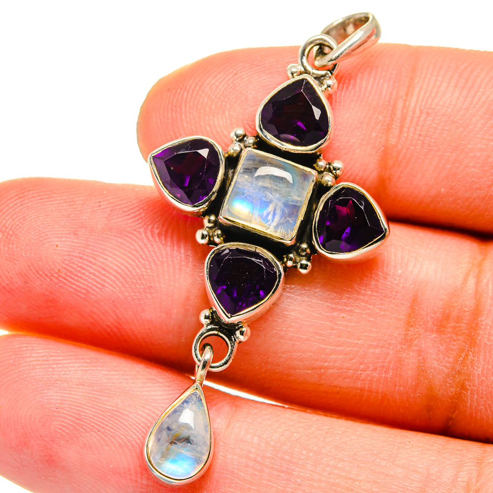 Rainbow Moonstone Pendants handcrafted by Ana Silver Co - PD14941