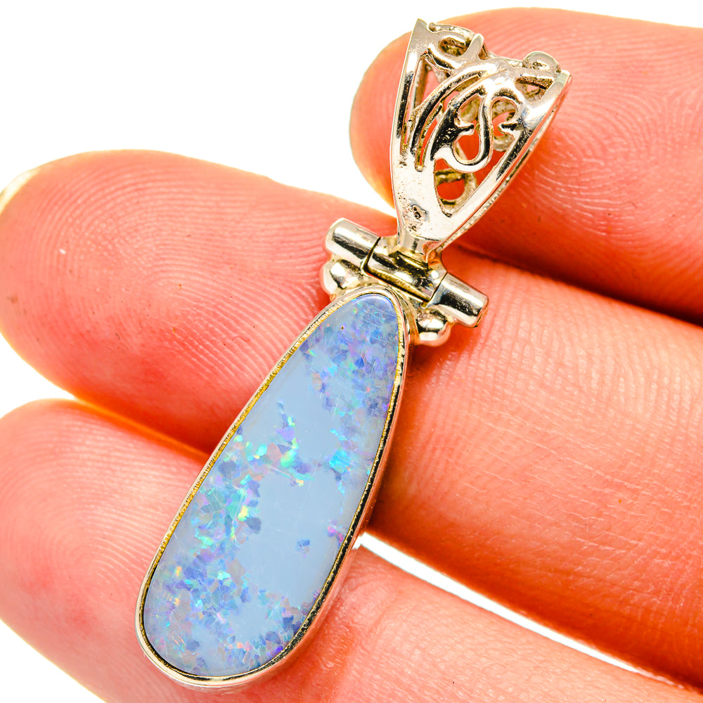 Synthetic Fire Opal Pendants handcrafted by Ana Silver Co - PD14944