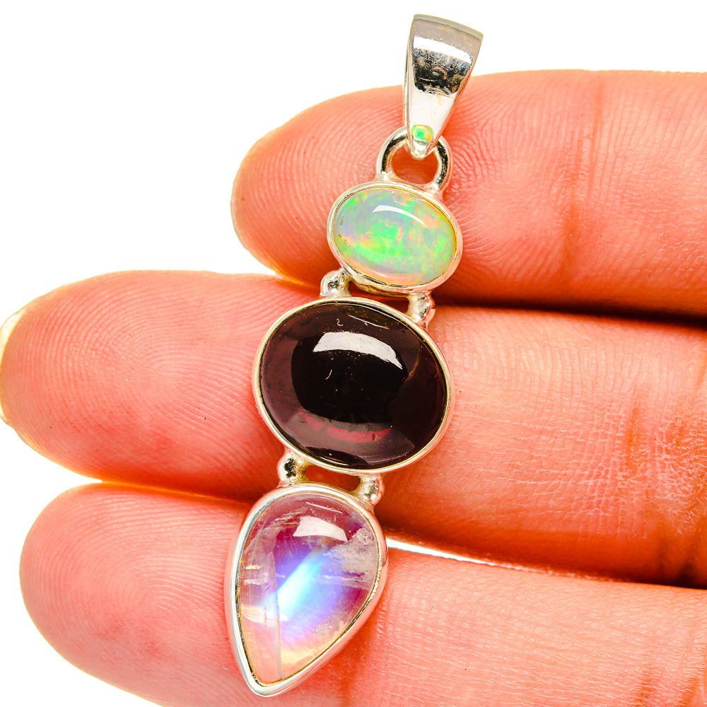 Rainbow Moonstone Pendants handcrafted by Ana Silver Co - PD15110