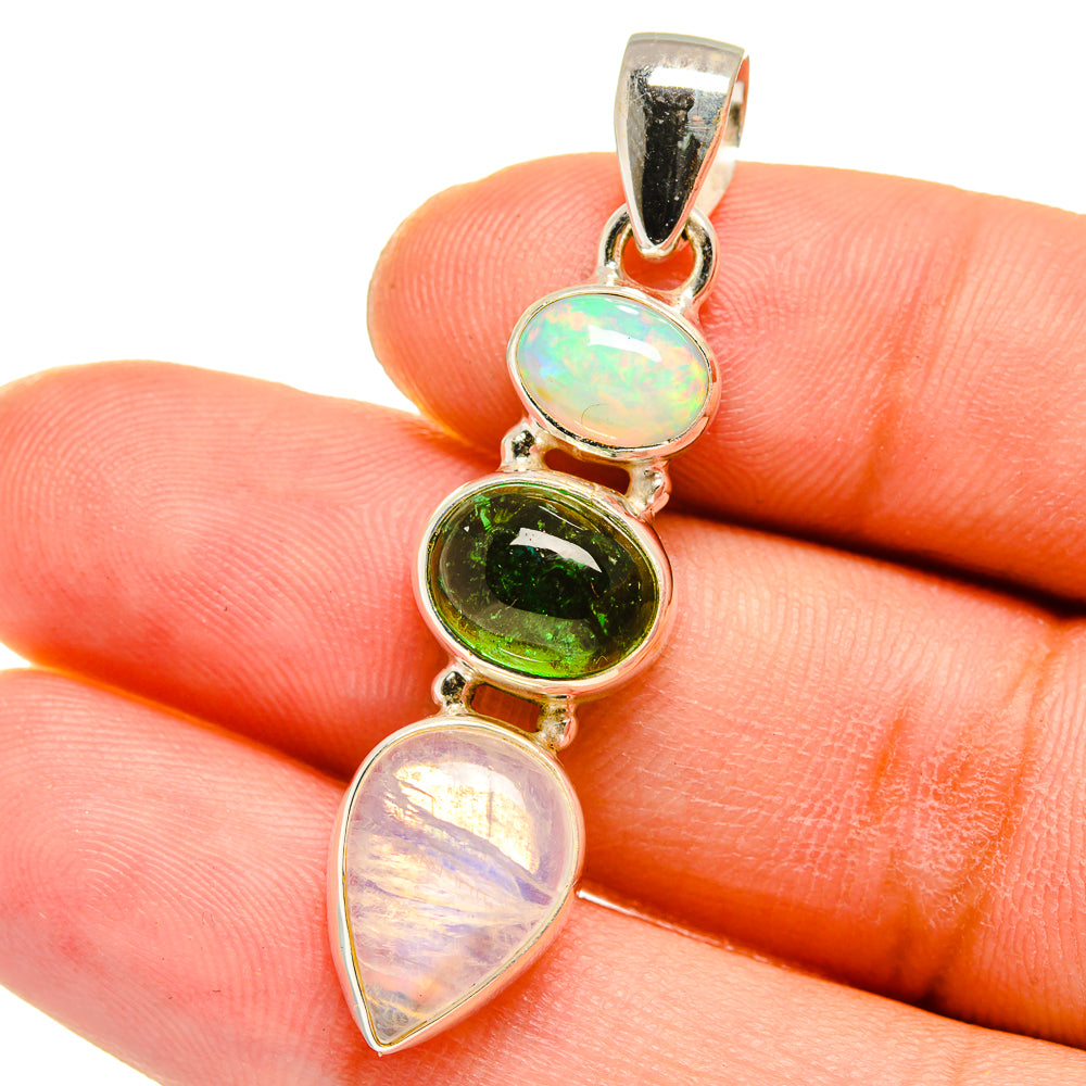 Rainbow Moonstone Pendants handcrafted by Ana Silver Co - PD15111