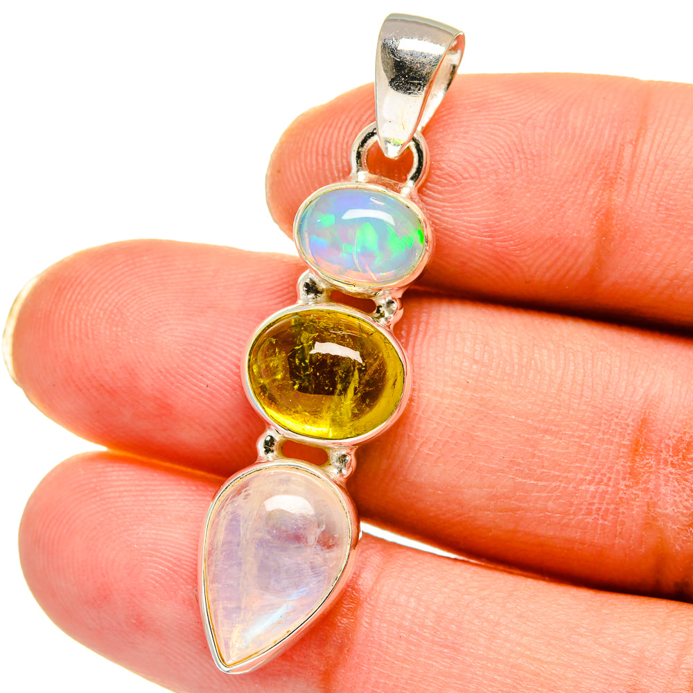 Rainbow Moonstone Pendants handcrafted by Ana Silver Co - PD15113