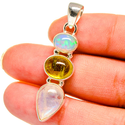 Rainbow Moonstone Pendants handcrafted by Ana Silver Co - PD15113