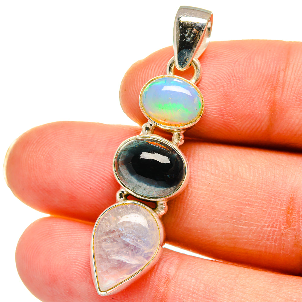 Rainbow Moonstone Pendants handcrafted by Ana Silver Co - PD15114
