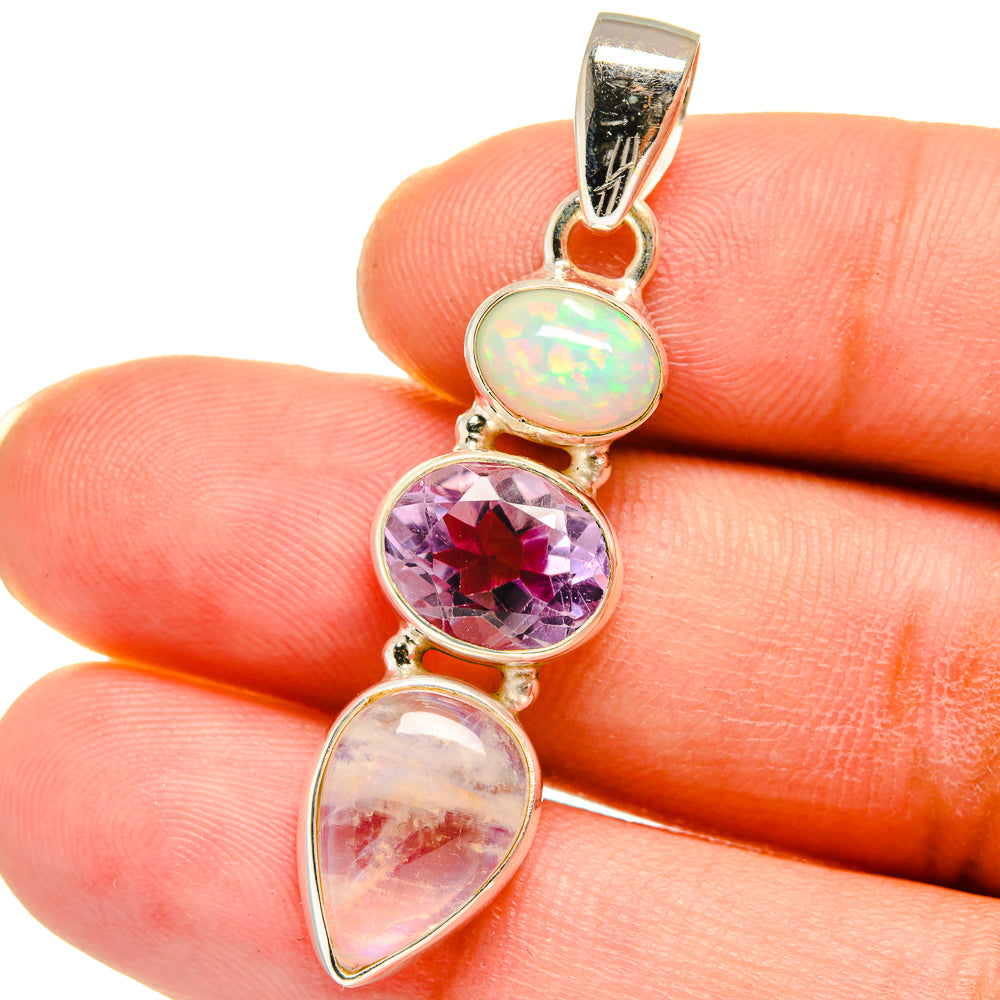 Rainbow Moonstone Pendants handcrafted by Ana Silver Co - PD15115