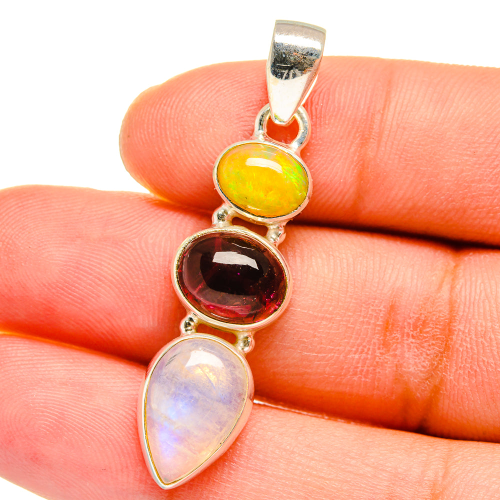 Rainbow Moonstone Pendants handcrafted by Ana Silver Co - PD15118