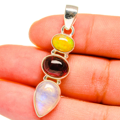 Rainbow Moonstone Pendants handcrafted by Ana Silver Co - PD15118