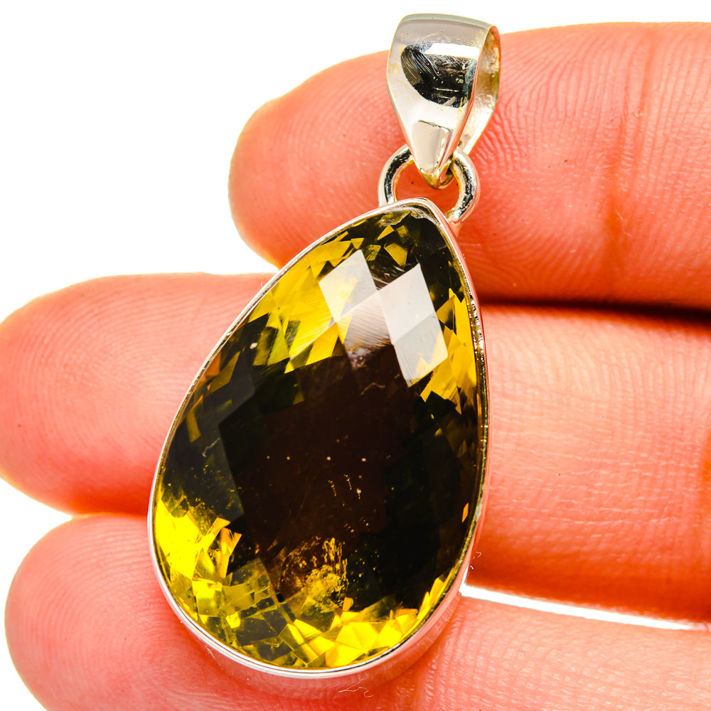 Olive Quartz Pendants handcrafted by Ana Silver Co - PD15192