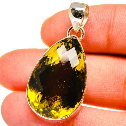 Olive Quartz Pendants handcrafted by Ana Silver Co - PD15192