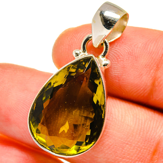 Olive Quartz Pendants handcrafted by Ana Silver Co - PD15193