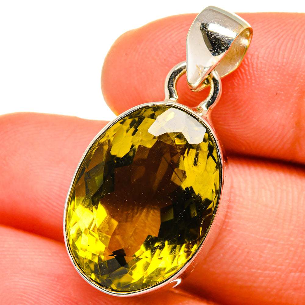Olive Quartz Pendants handcrafted by Ana Silver Co - PD15194