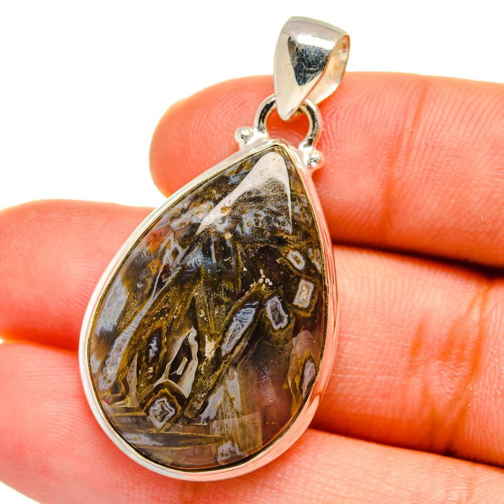 Turkish Tube Agate Pendants handcrafted by Ana Silver Co - PD15205