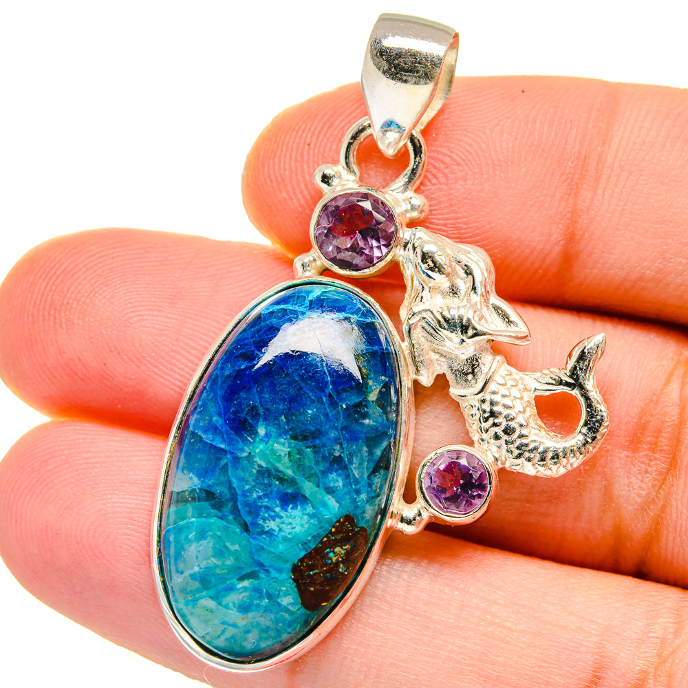 Chrysocolla Pendants handcrafted by Ana Silver Co - PD15286