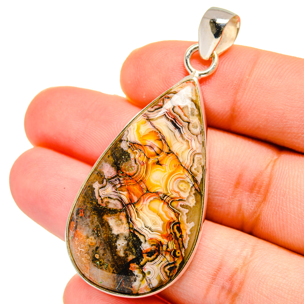Laguna Lace Agate Pendants handcrafted by Ana Silver Co - PD15305