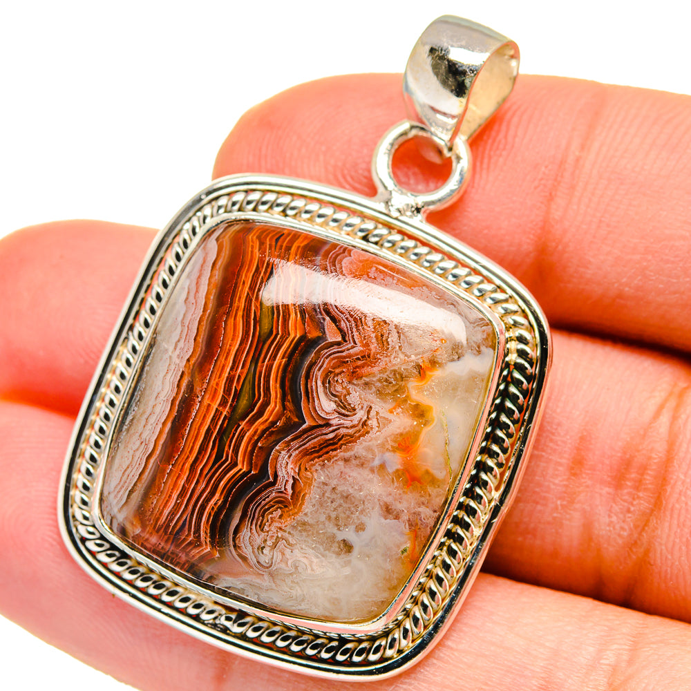 Crazy Lace Agate Pendants handcrafted by Ana Silver Co - PD15306
