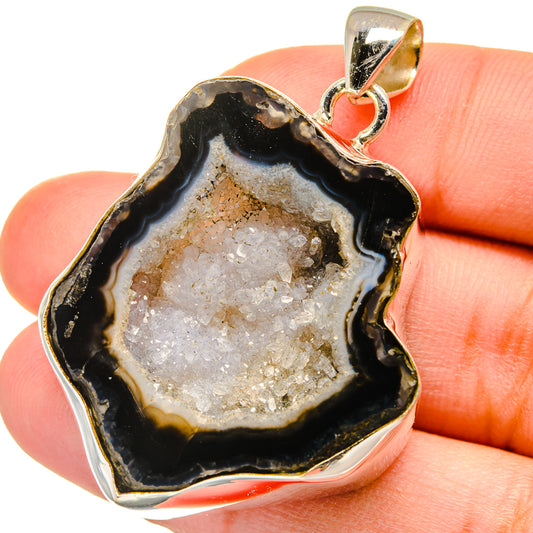 Coconut Geode Slice Pendants handcrafted by Ana Silver Co - PD15316