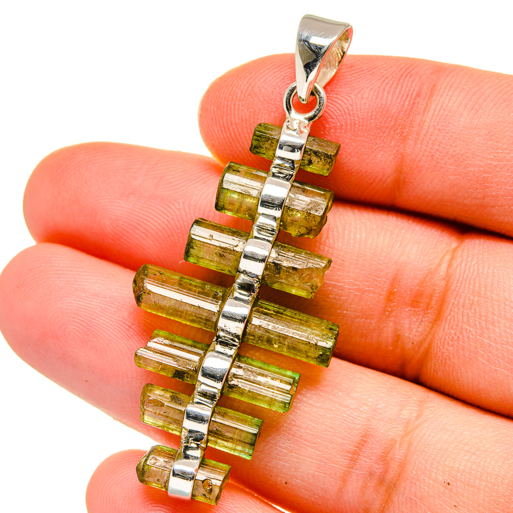 Green Tourmaline Pendants handcrafted by Ana Silver Co - PD15366