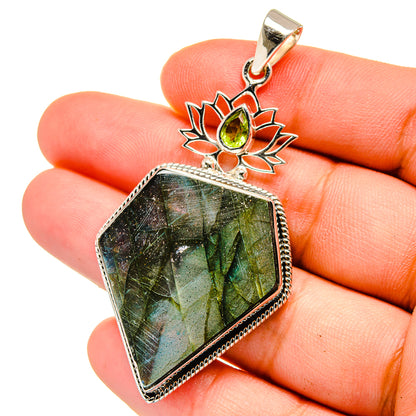 Labradorite, Peridot Pendants handcrafted by Ana Silver Co - PD15375