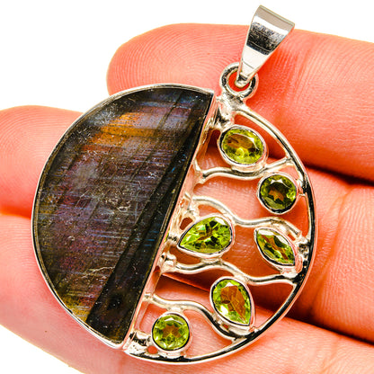 Labradorite, Peridot Pendants handcrafted by Ana Silver Co - PD15376
