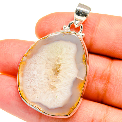 Yellow Geode Slice Pendants handcrafted by Ana Silver Co - PD15403