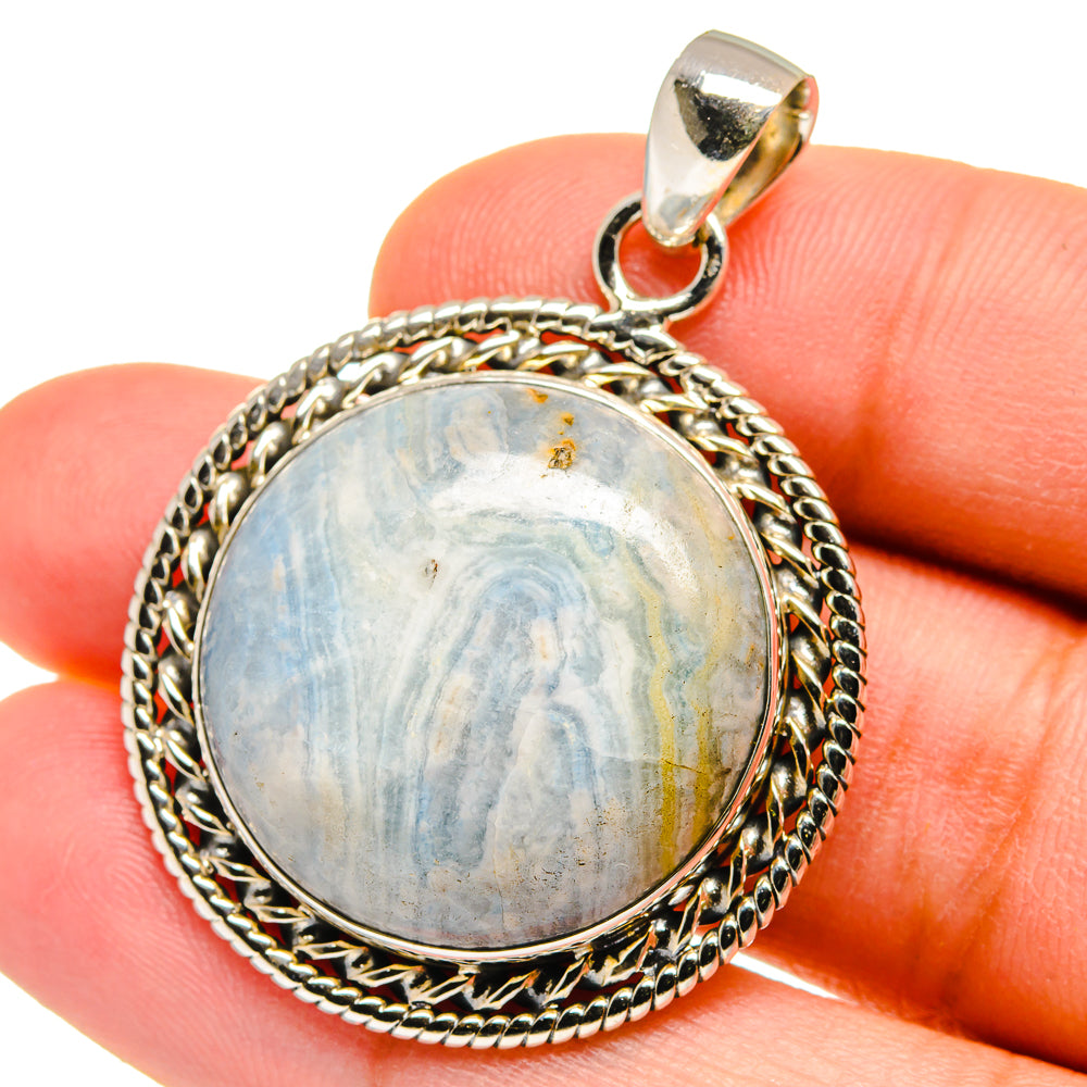 Blue Scheelite Pendants handcrafted by Ana Silver Co - PD15405