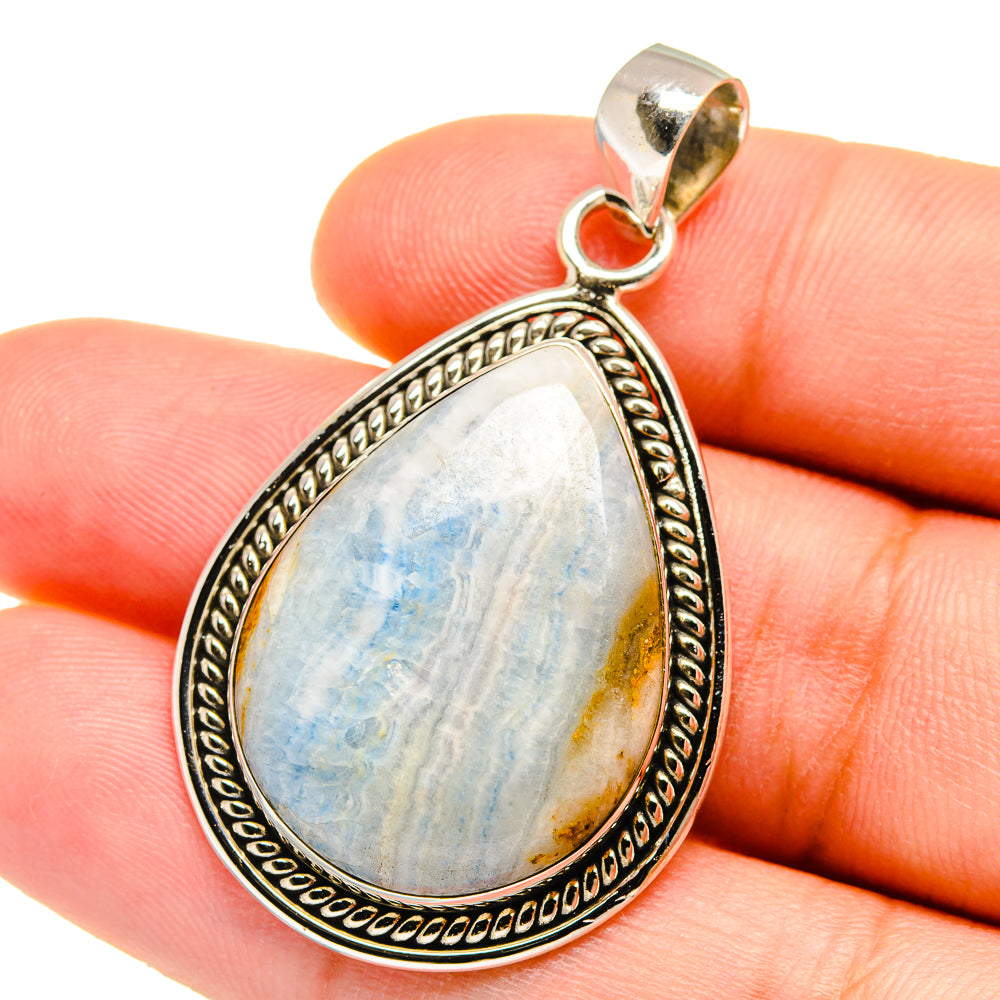 Blue Scheelite Pendants handcrafted by Ana Silver Co - PD15407