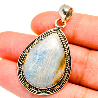 Blue Scheelite Pendants handcrafted by Ana Silver Co - PD15407