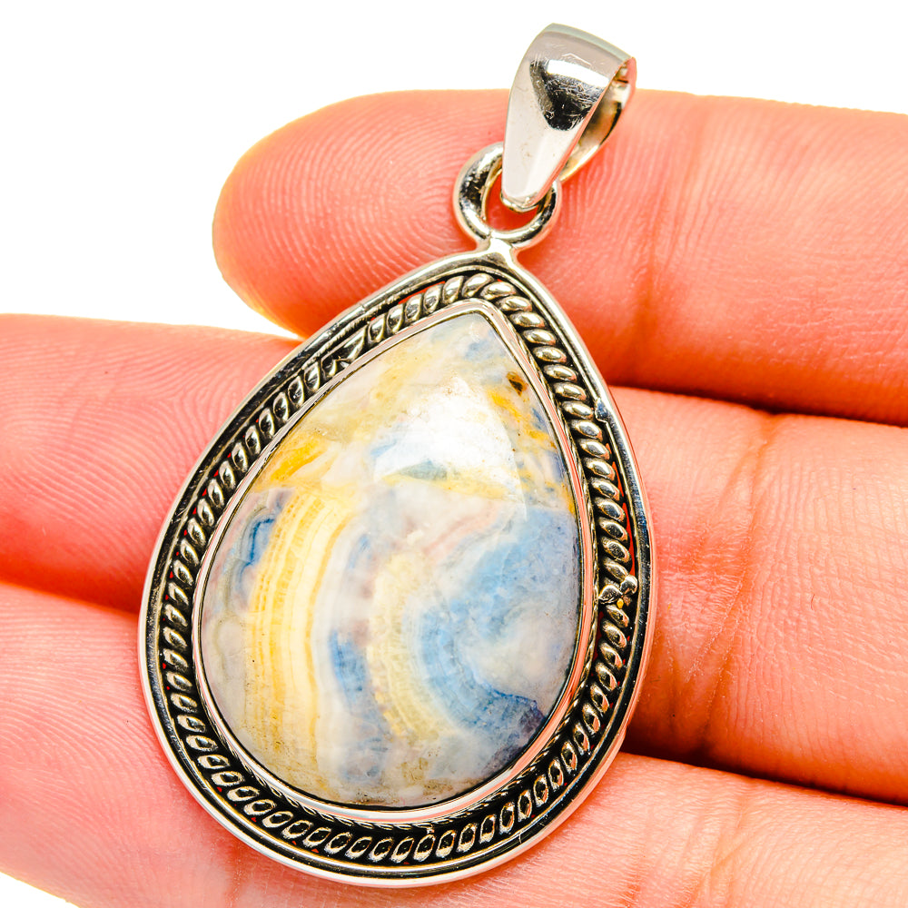 Blue Scheelite Pendants handcrafted by Ana Silver Co - PD15408