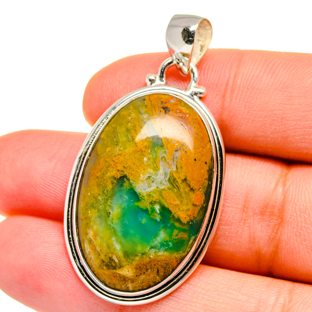 Peruvian Opal Pendants handcrafted by Ana Silver Co - PD15416