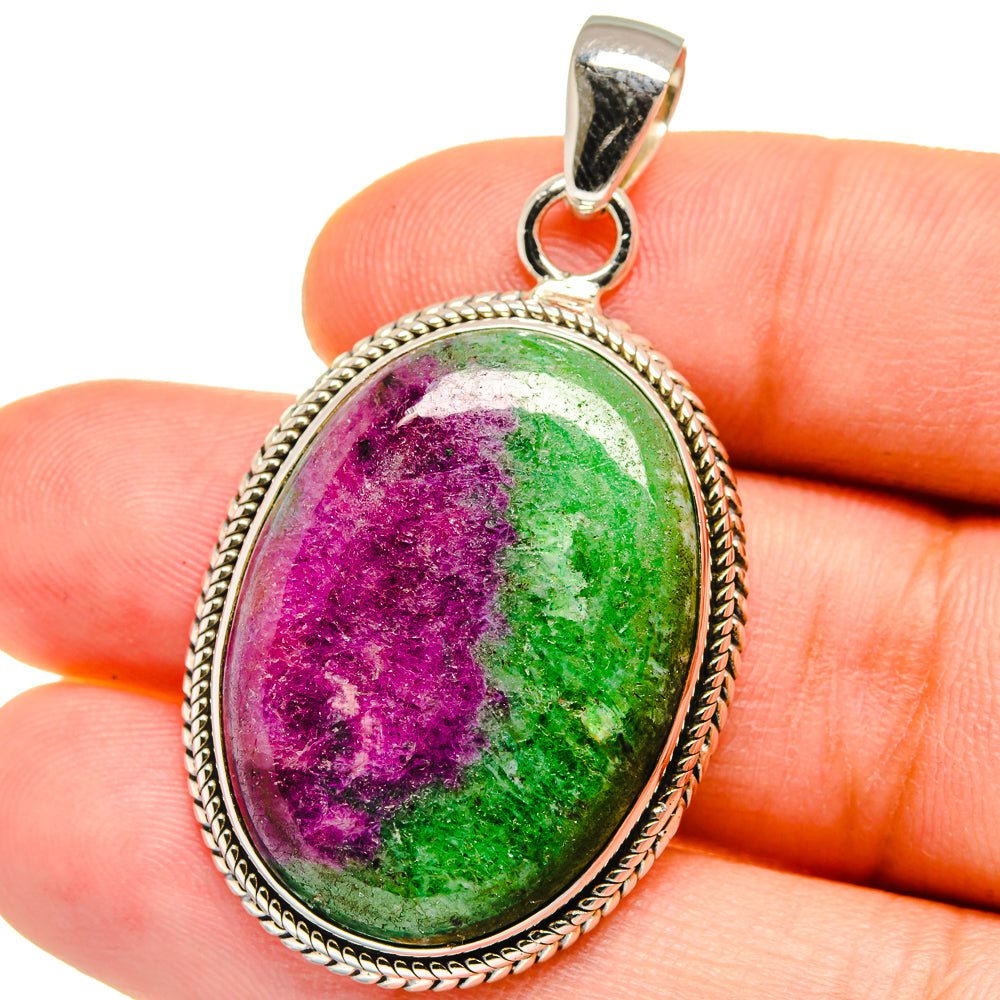 Ruby Zoisite Pendants handcrafted by Ana Silver Co - PD15418