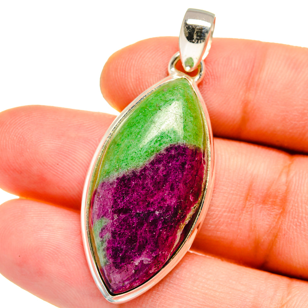 Ruby Zoisite Pendants handcrafted by Ana Silver Co - PD15419