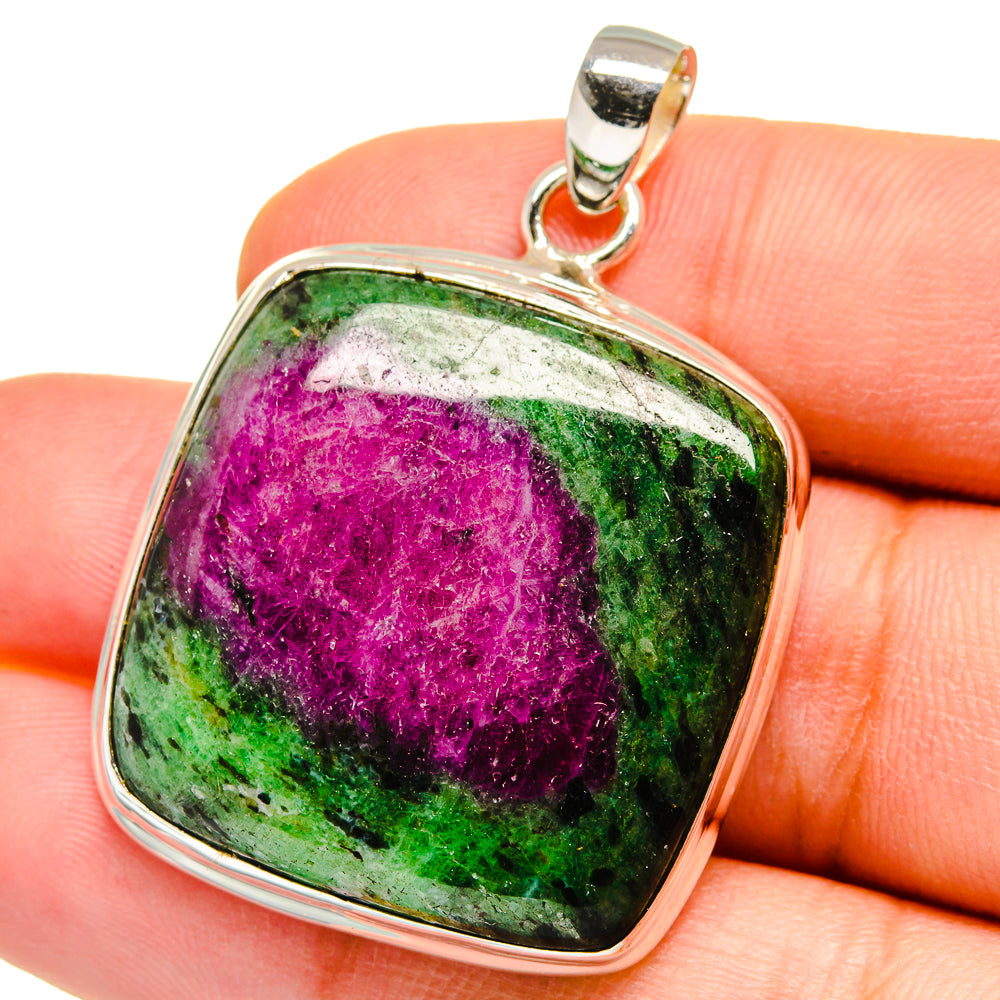 Ruby Zoisite Pendants handcrafted by Ana Silver Co - PD15420