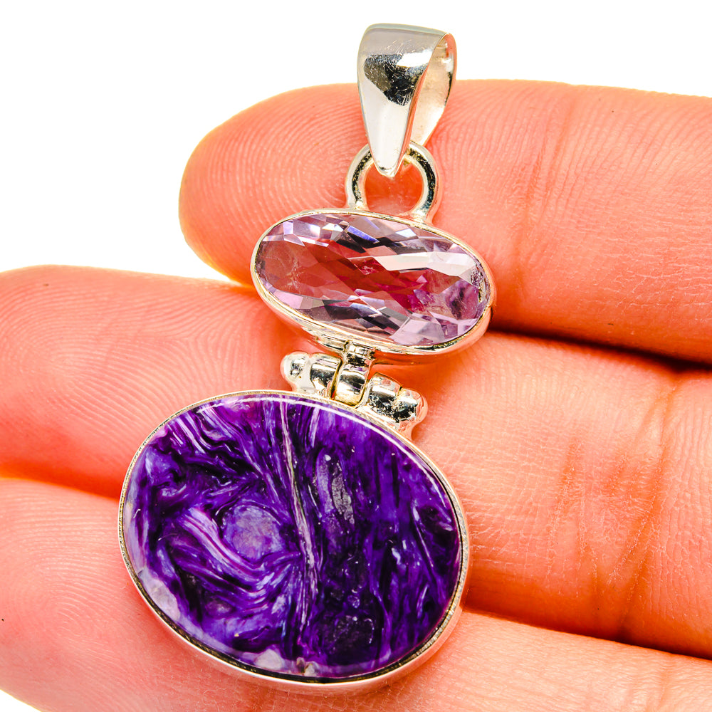 Charoite Pendants handcrafted by Ana Silver Co - PD15434