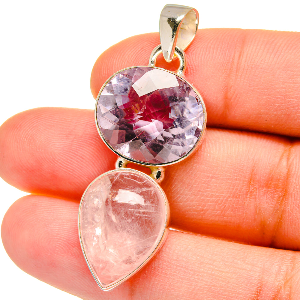 Rose Quartz Pendants handcrafted by Ana Silver Co - PD15462