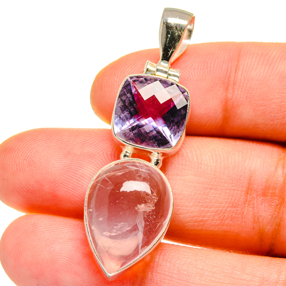 Rose Quartz Pendants handcrafted by Ana Silver Co - PD15464