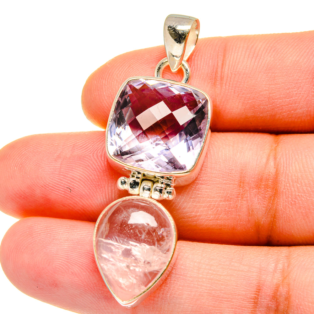 Rose Quartz Pendants handcrafted by Ana Silver Co - PD15467