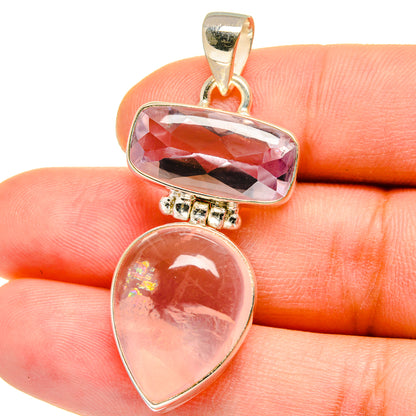 Rose Quartz Pendants handcrafted by Ana Silver Co - PD15468