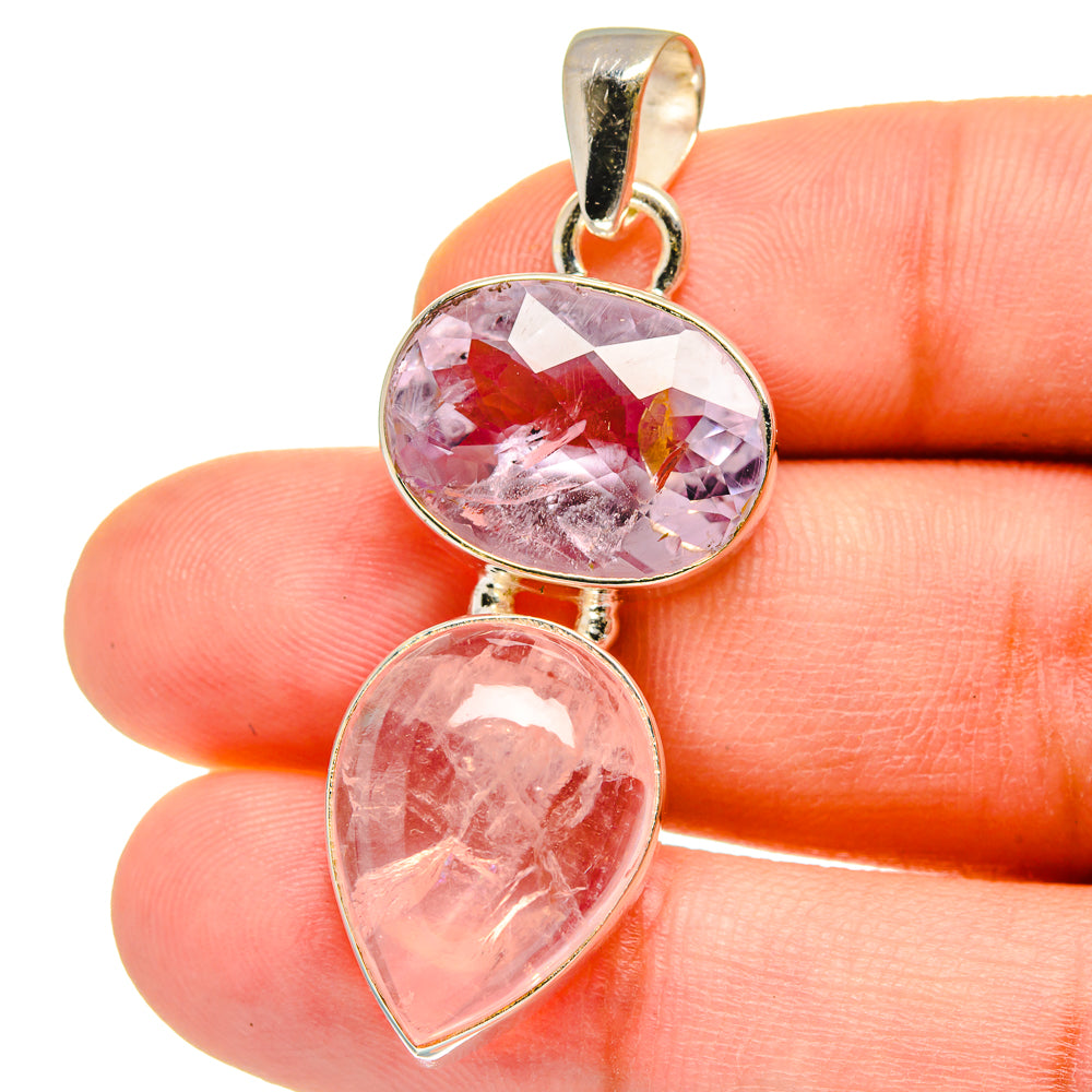 Rose Quartz Pendants handcrafted by Ana Silver Co - PD15469