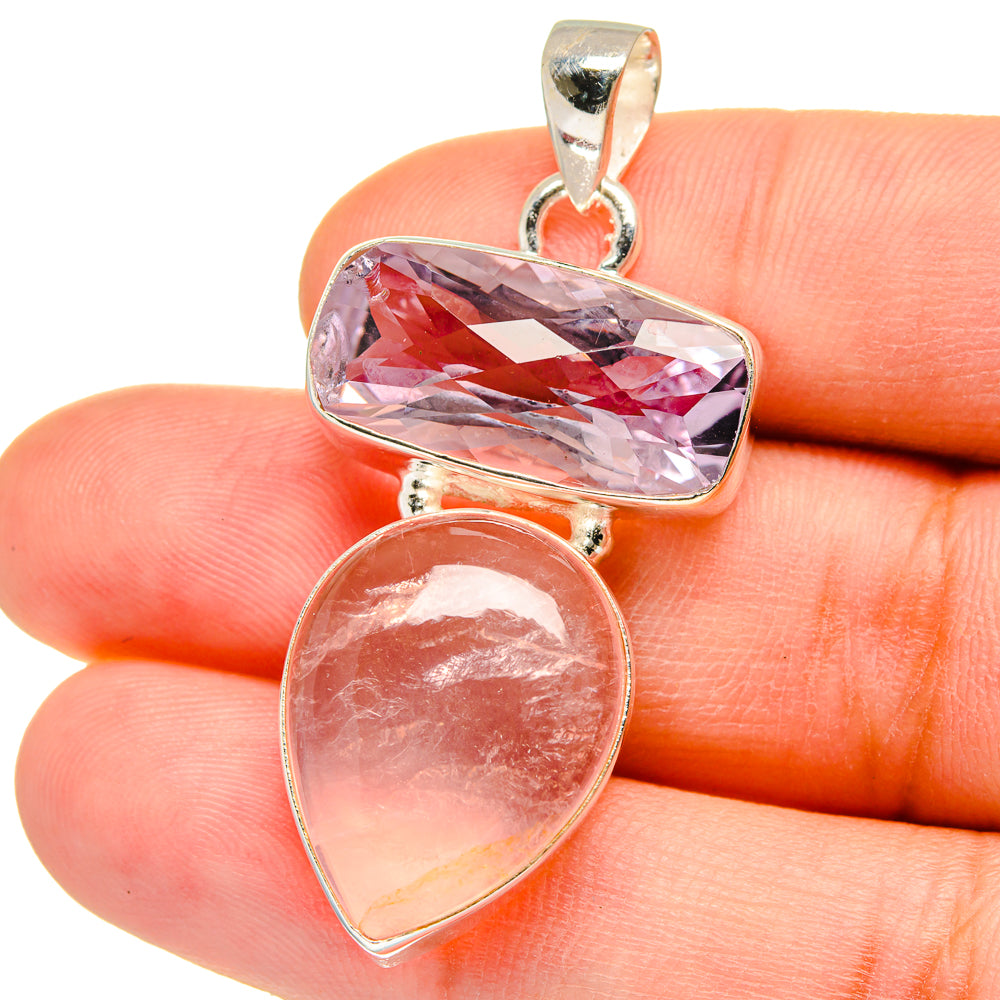 Rose Quartz Pendants handcrafted by Ana Silver Co - PD15470