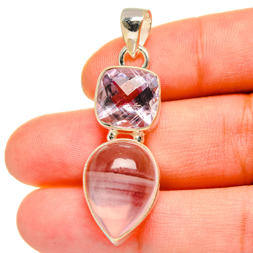Rose Quartz Pendants handcrafted by Ana Silver Co - PD15472