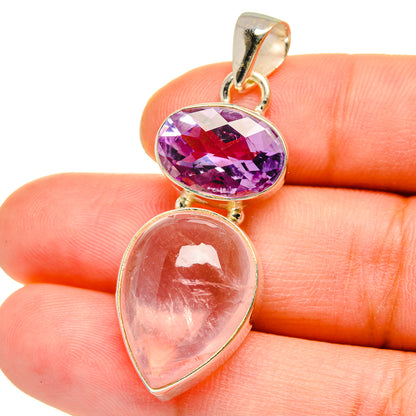 Rose Quartz Pendants handcrafted by Ana Silver Co - PD15475
