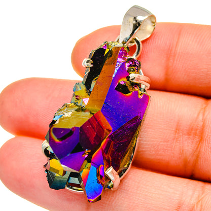 Titanium Sunshine Druzy Pendants handcrafted by Ana Silver Co - PD15489