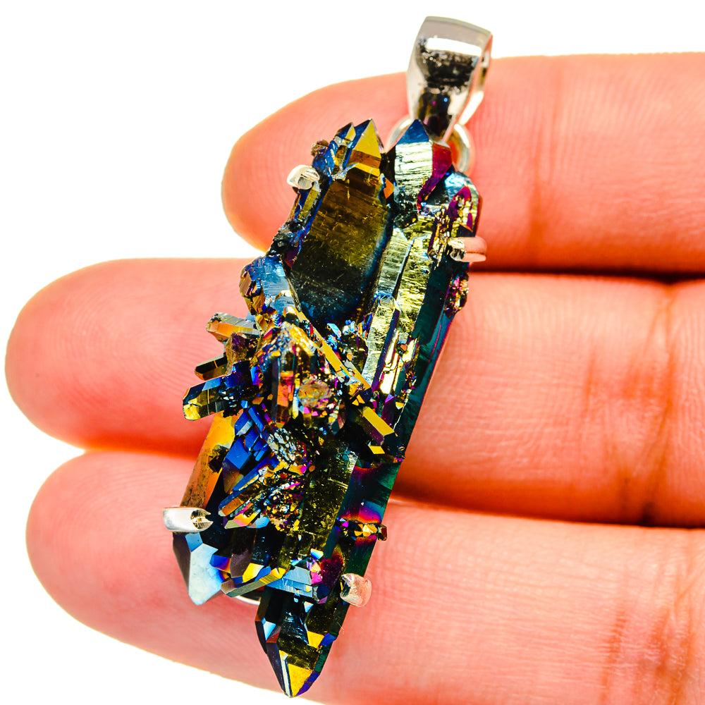 Titanium Sunshine Druzy Pendants handcrafted by Ana Silver Co - PD15490
