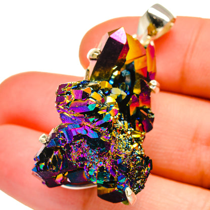 Titanium Sunshine Druzy Pendants handcrafted by Ana Silver Co - PD15491