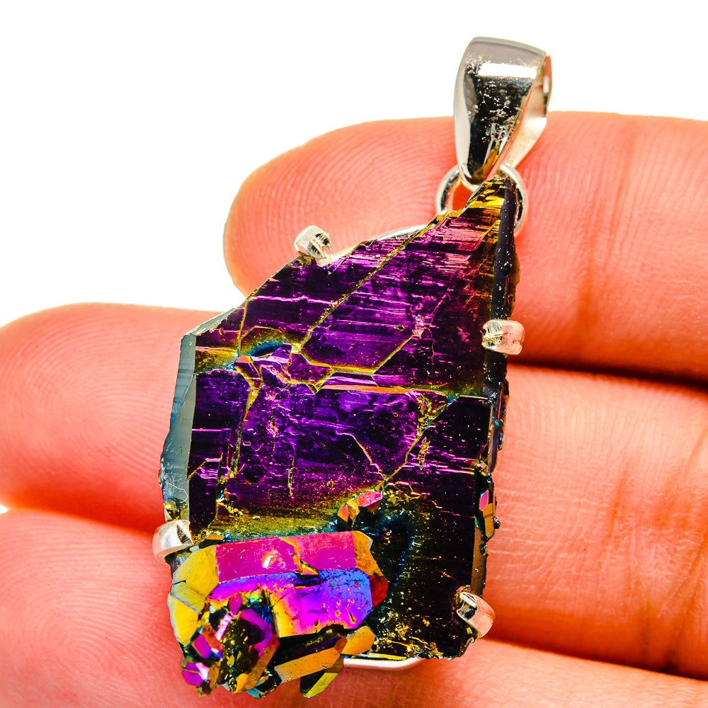 Titanium Sunshine Druzy Pendants handcrafted by Ana Silver Co - PD15492