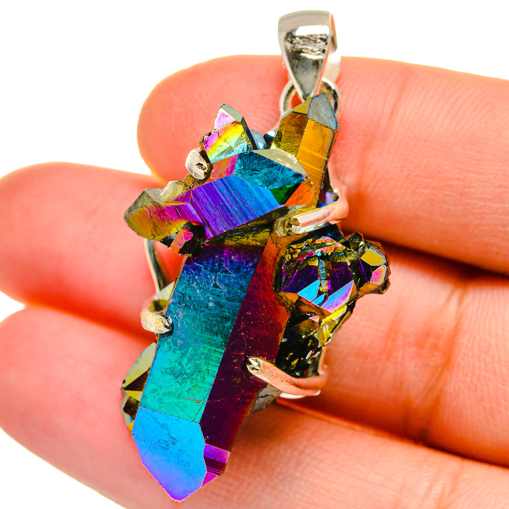 Titanium Sunshine Druzy Pendants handcrafted by Ana Silver Co - PD15493