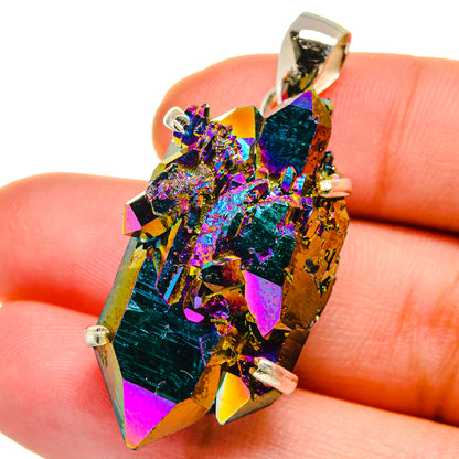 Titanium Sunshine Druzy Pendants handcrafted by Ana Silver Co - PD15494