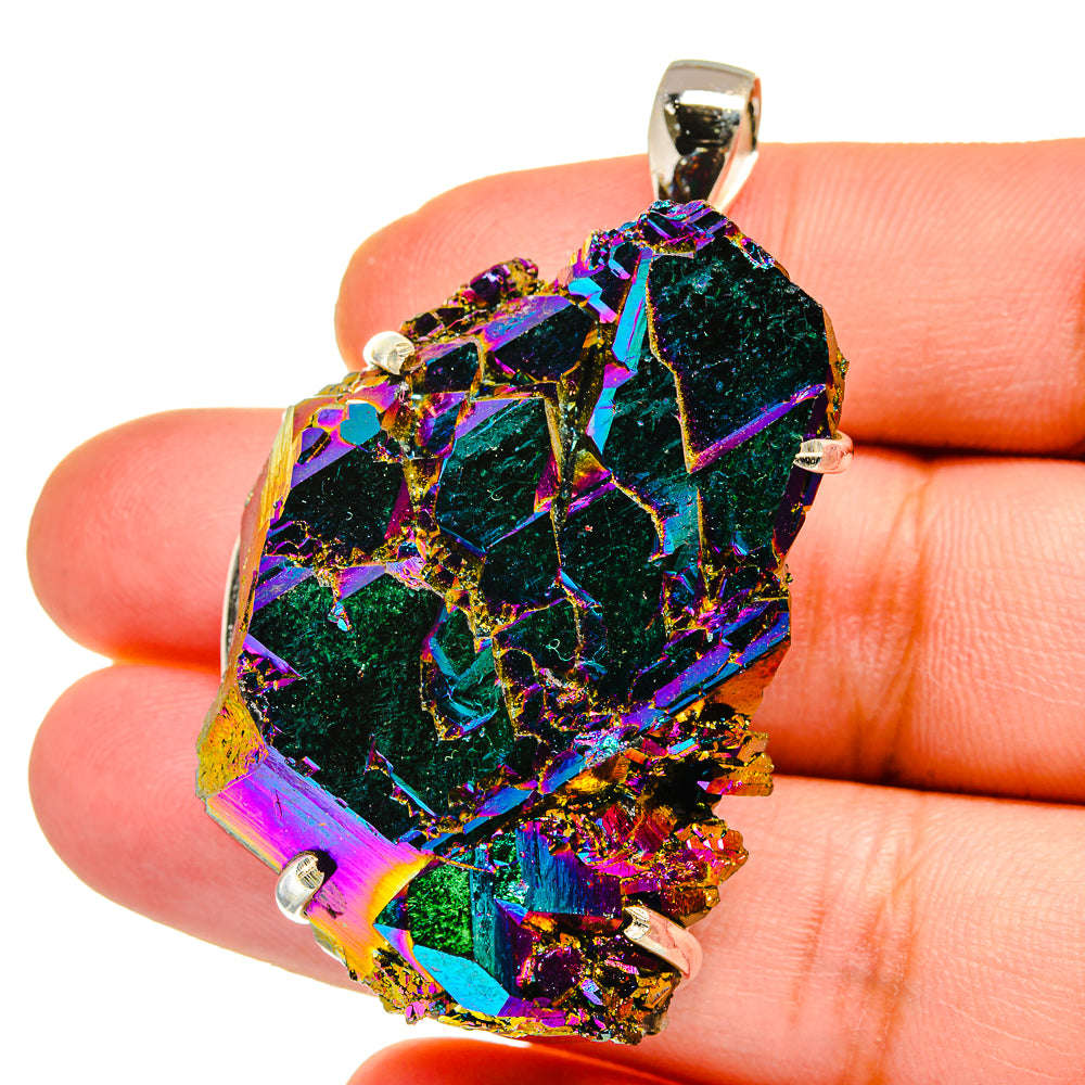 Titanium Sunshine Druzy Pendants handcrafted by Ana Silver Co - PD15495