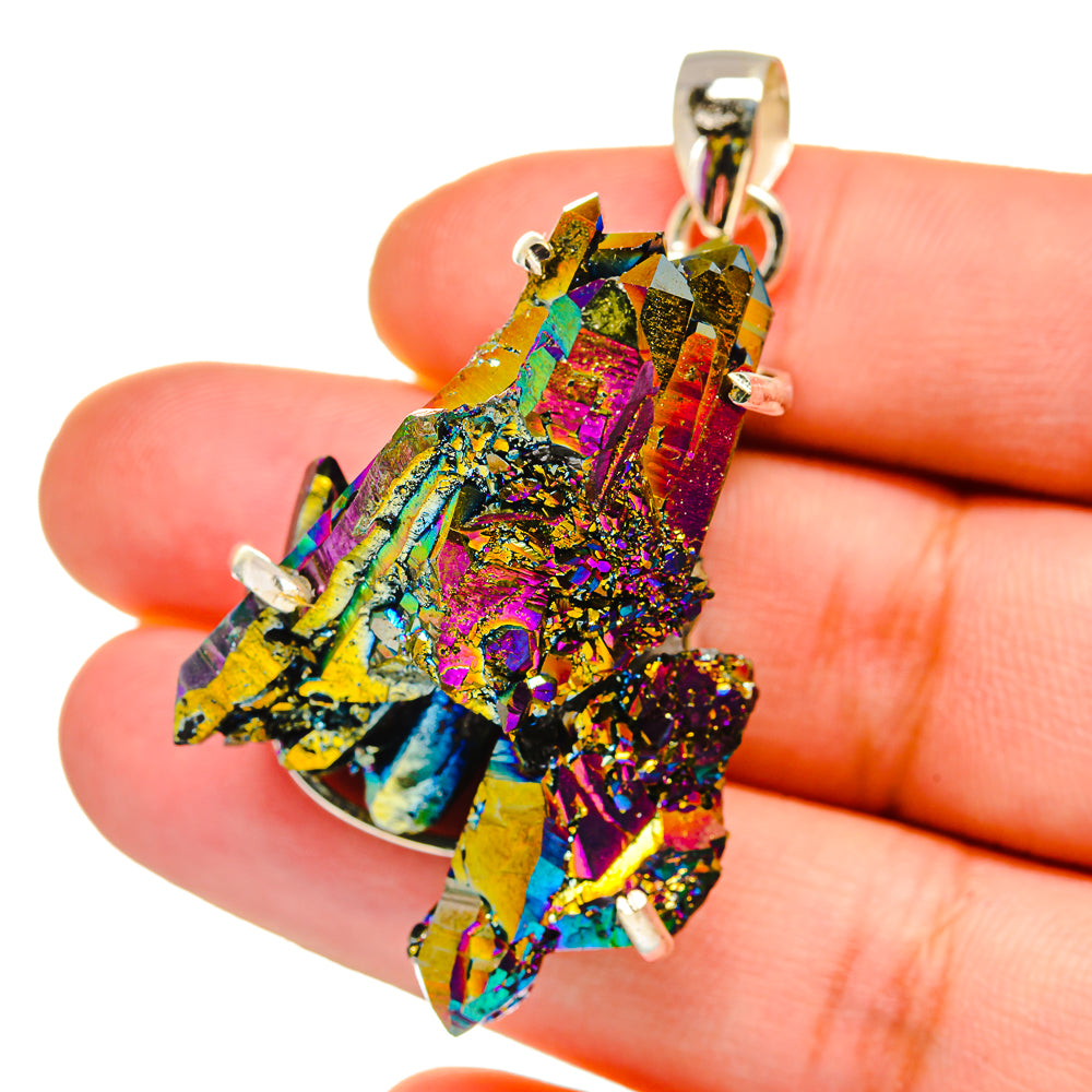Titanium Sunshine Druzy Pendants handcrafted by Ana Silver Co - PD15496