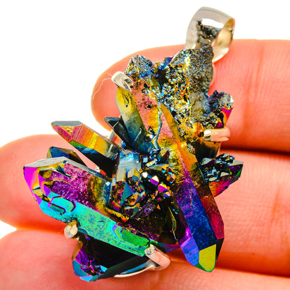 Titanium Sunshine Druzy Pendants handcrafted by Ana Silver Co - PD15498